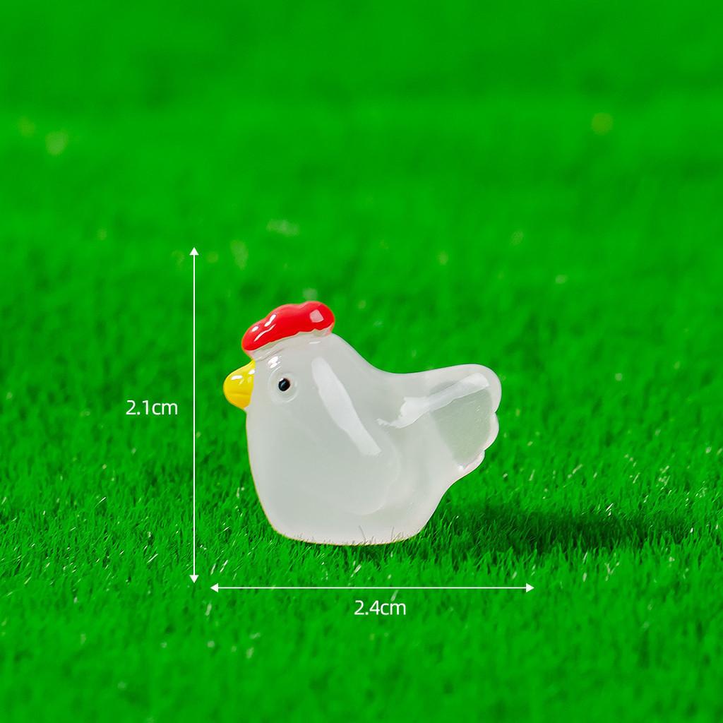 Милая люминесцентная полимерная фигурка курицы, садовое украшение, в восьми цветах