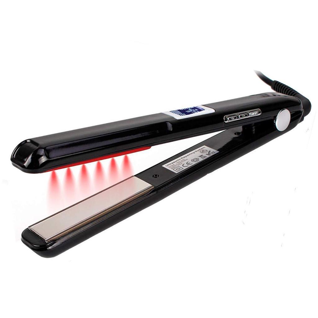 Hair Care Ultrasonic Infrared Hair Straightener with LCD Display Cold Flat Iron Hair No Heating Recovers Damaged Hair Cold Plate Hair Straightener