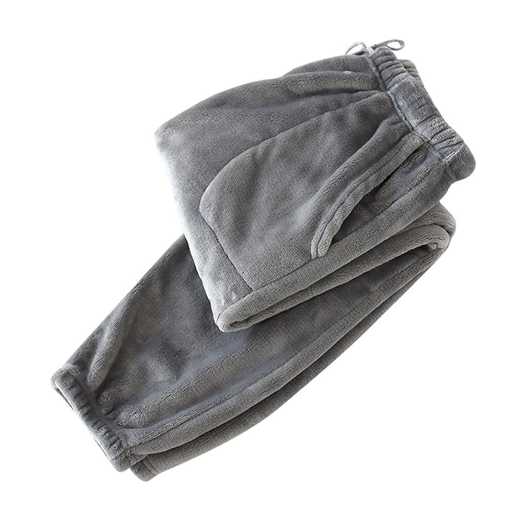 Men's Thermal Fleece Pockets Thickened Fleece Lined Casual Sports Trousers Pajama Pants