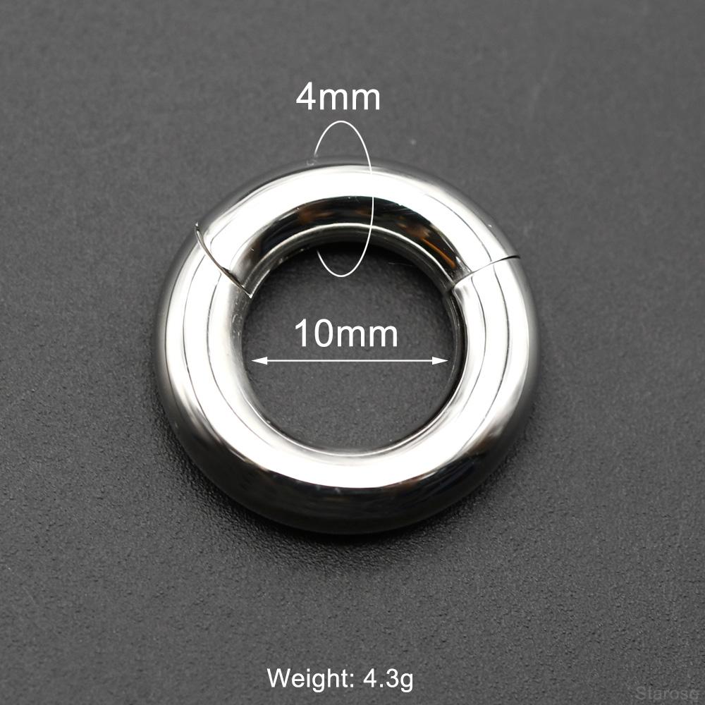 Smooth Hinged Stainless Steel Segment Hoop Ring 00G Large Size Septum Clicker BCR PA Piercing Nose Ring Ear Stretcher Weights