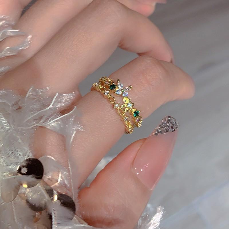 Enamel Colorful Butterfly Ring For Women Adjustable Open Design Unique And Jewelry Chic