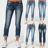 Women Fashion Retro Washed Jeans Denim Pants