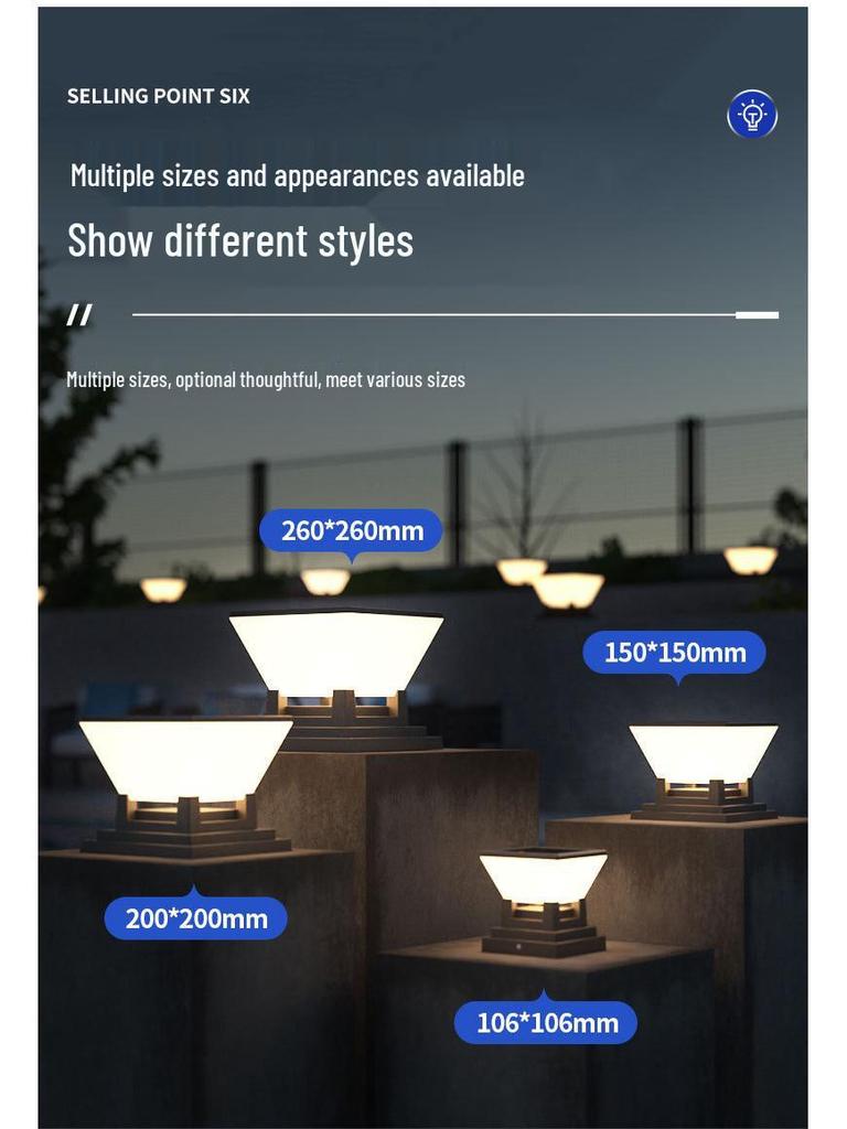 Солнечный уличный садовый столбик - Идеально подходит для двора, виллы, семейных посиделок и кемпинга