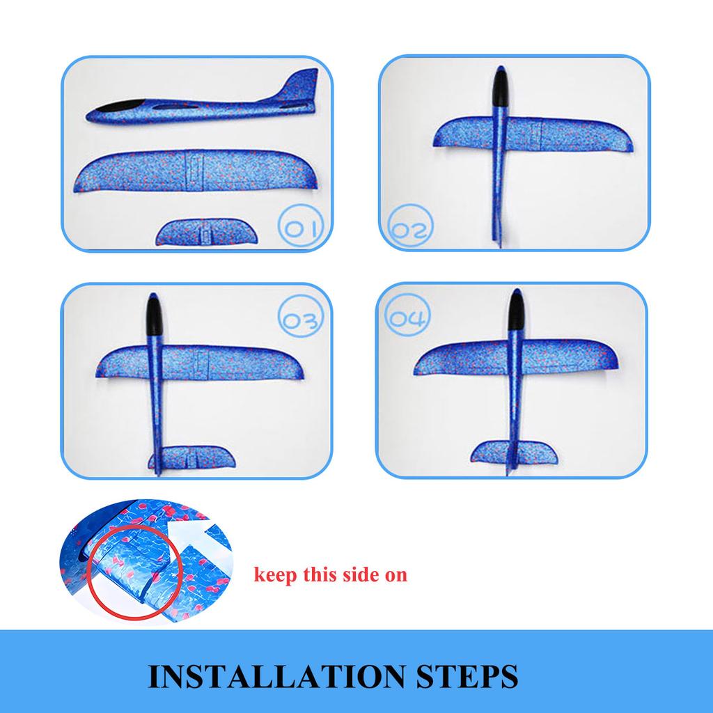 17.5in/44cm Throwing Foam Airplanes 2 Flight Mode Glider Inertial EPP Bubble Planes Outdoor Launch Kids Toys for Children Sprot