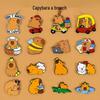 Cute Capybara Cartoon Brooch: Animal Metal Badge for Kids' Backpacks