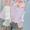 Women Long Fingerless Gloves Knitted Mittens Winter Arm Warmer Punk Gothic DIY Knitting Glove Y2K Girls Solid Gloves Arm Sleeves