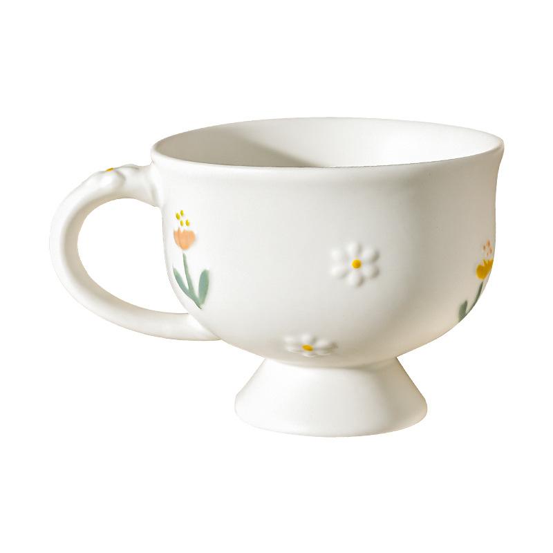 Mug High End Light Luxury European Style Simple Ceramic Large Capacity Cup Breakfast Cup High Appearance and High Temperature Resistance