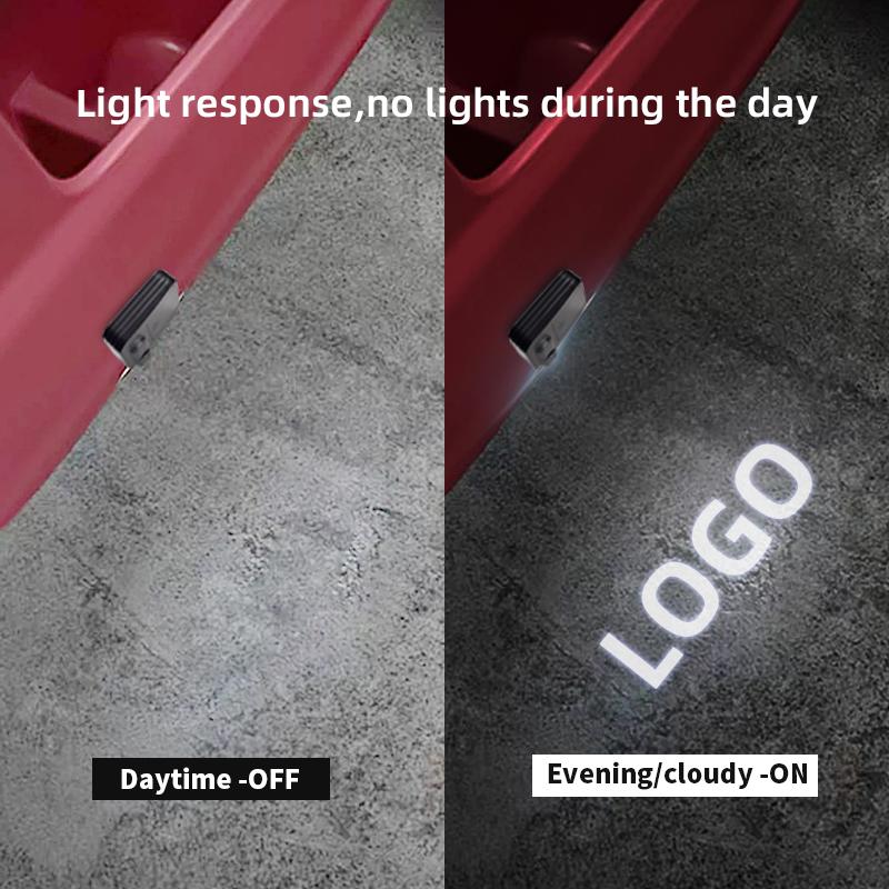 lkdxh8 1/2PCS Monte Carlo Car Logo Wireless Courtesy Car Door Projector LED Courtesy Lamp For Skoda Kamiq Superb Scala Octavia Rapid