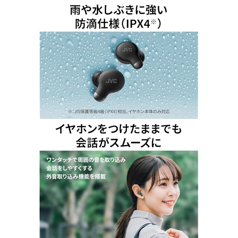 Беспроводные наушники JVC Kenwood JVC HA-Z251T-W Bluetooth Ver5.3 с шумоподавлением Функция внешней записи звука с микрофоном До 28 часов воспроизведения