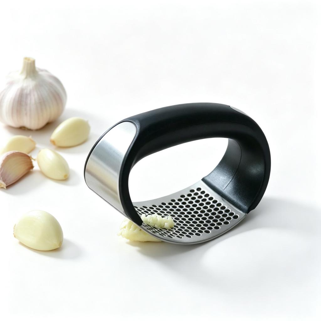 1pcs Stainless Steel Garlic Press Manual Garlic Mincer Chopping Garlic Tools Curve Fruit Vegetable Tools Kitchen Gadgets