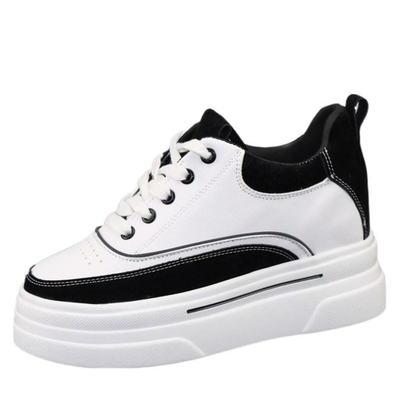 Fashion Thick-soled Pink Sneakers Shoes Women's Spring Lace-up Slim Inner Heightening Shoes 2024 New Casual Sports Shoes Board Shoes