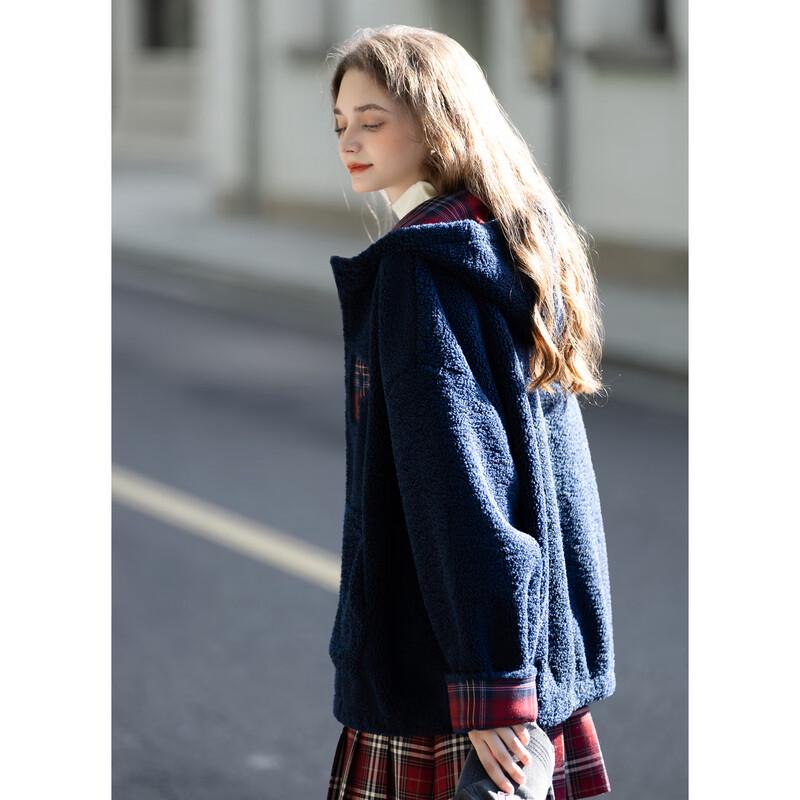 TonLion Women's 2025 Autumn/Winter Hooded Faux Lamb Wool Coat