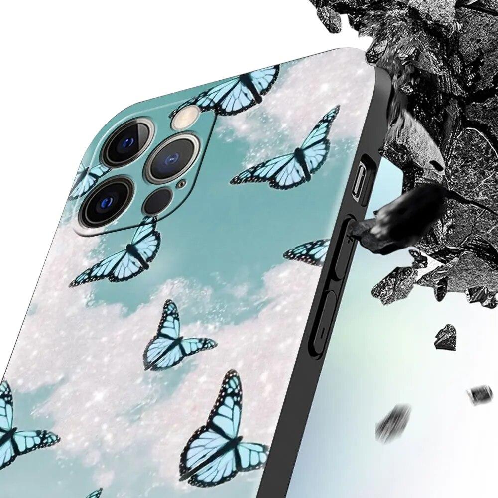 Милый чехол для телефона с бабочкой для iPhone Samsung Galaxy Redmi Xiaomi Oppo OnePlus Note SA 7 8 9 10 11 12 13 14 20 21 22 23 53 54 Pro Max Ultra TPU Soft