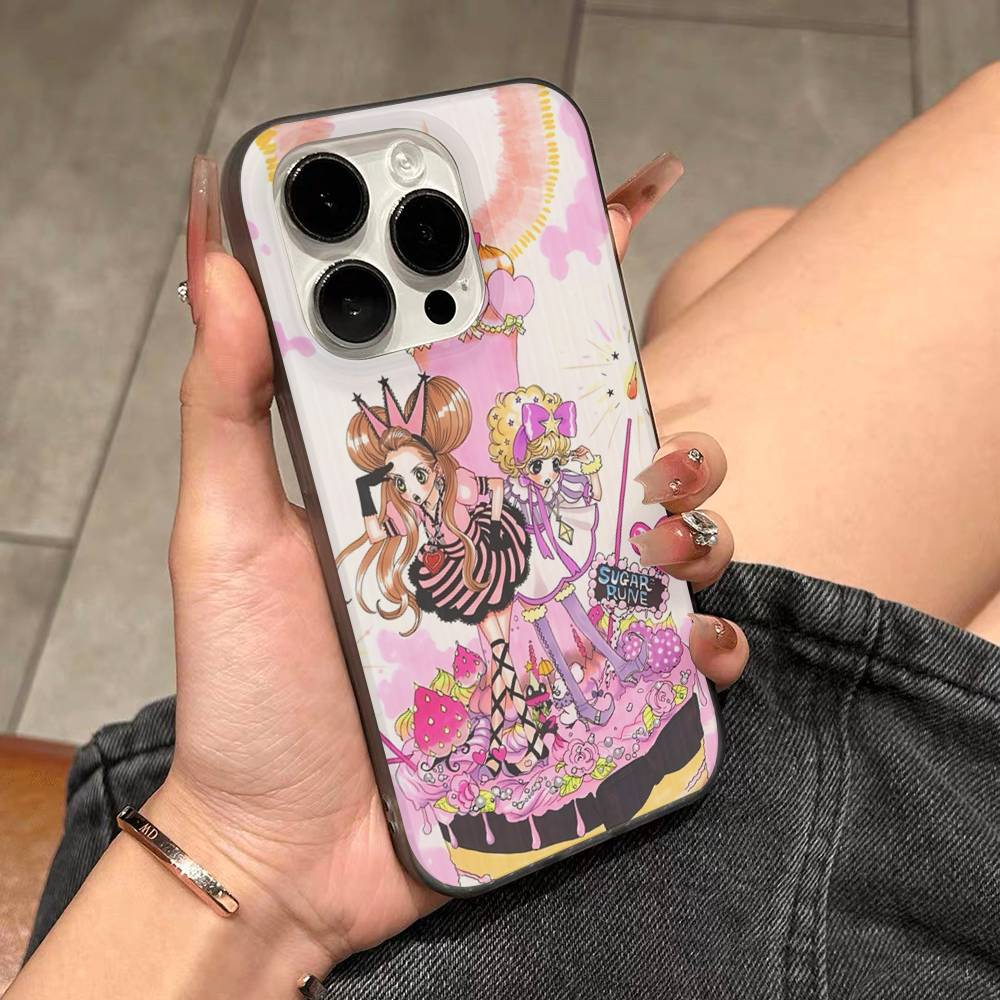 Anime Sugar Sugar Rune Phone Case For IPhone 17 16 15 14 13 12 11 Pro Max Plus Pro Stripe Soft Cover