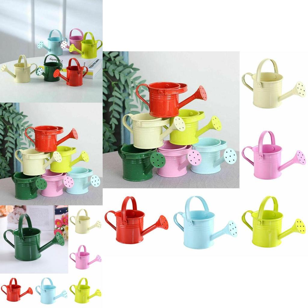 Delightful Light Blue Mini Flower Kettle Water Spraying Metal Pot For Outdoor Use