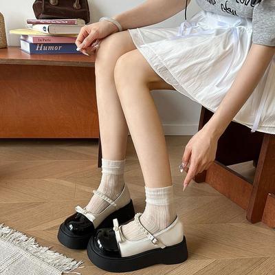 Японские туфли Мэри Джейн с круглым носком для школьниц, новая коллекция весна-лето 2025, ретро, французские туфли-лодочки светлого цвета, маленькие кожаные туфли, одинарные туфли