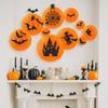 28 Pcs Halloween Hanging Paper Fans Decoration Spooky Witch Bat Honeycomb Round Paper Fans Ornament for Halloween Party Home Decor