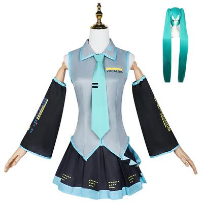 Полный комплект костюма для косплея Hatsune MIKU с париком, комплект униформы Hatsune, костюм для косплея на Рождество, Хэллоуин, маскировка для косплея (S)