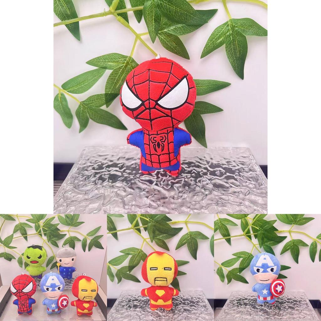 Плюшевая игрушка Marvel Avengers Человек-паук Мягкий брелок с дизайном Железного человека и Халка для детей