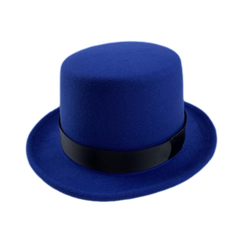 British Style Adult/Teens Derby Hat Prom Carnivals Party Costume Felt Magician Hat for Carnivals Show Rave Party