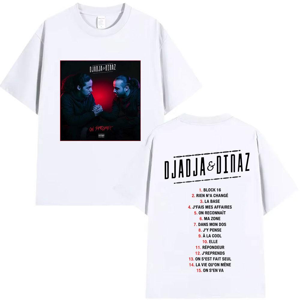 Rapper Djadja & Dinaz Album 2025 Graphic T Shirts Men's Vintage Style Gothic Clothing T-Shirt Hip Hop Short Sleeve Cotton Tshirt