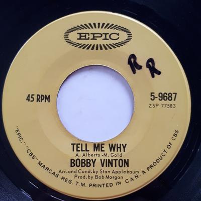 7-дюймовая пластинка BOBBY VINTON - Tell Me Why / Remembering 59687 Epic 1964 Канада Рок Б/у