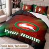 South Sydney Rabbitohs Printed Bedding Set Custom Name Text 1 Duvet Cover 2 Pillowcases For Bedroom