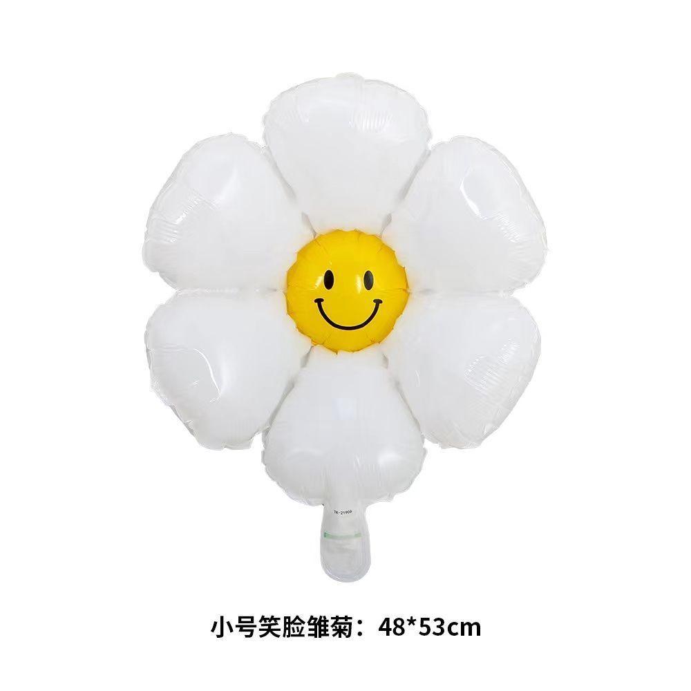 Egg Flower Sunflower Balloon Large Medium Small Daisy Flower Smiley Face Decoration Aluminum Film Balloon