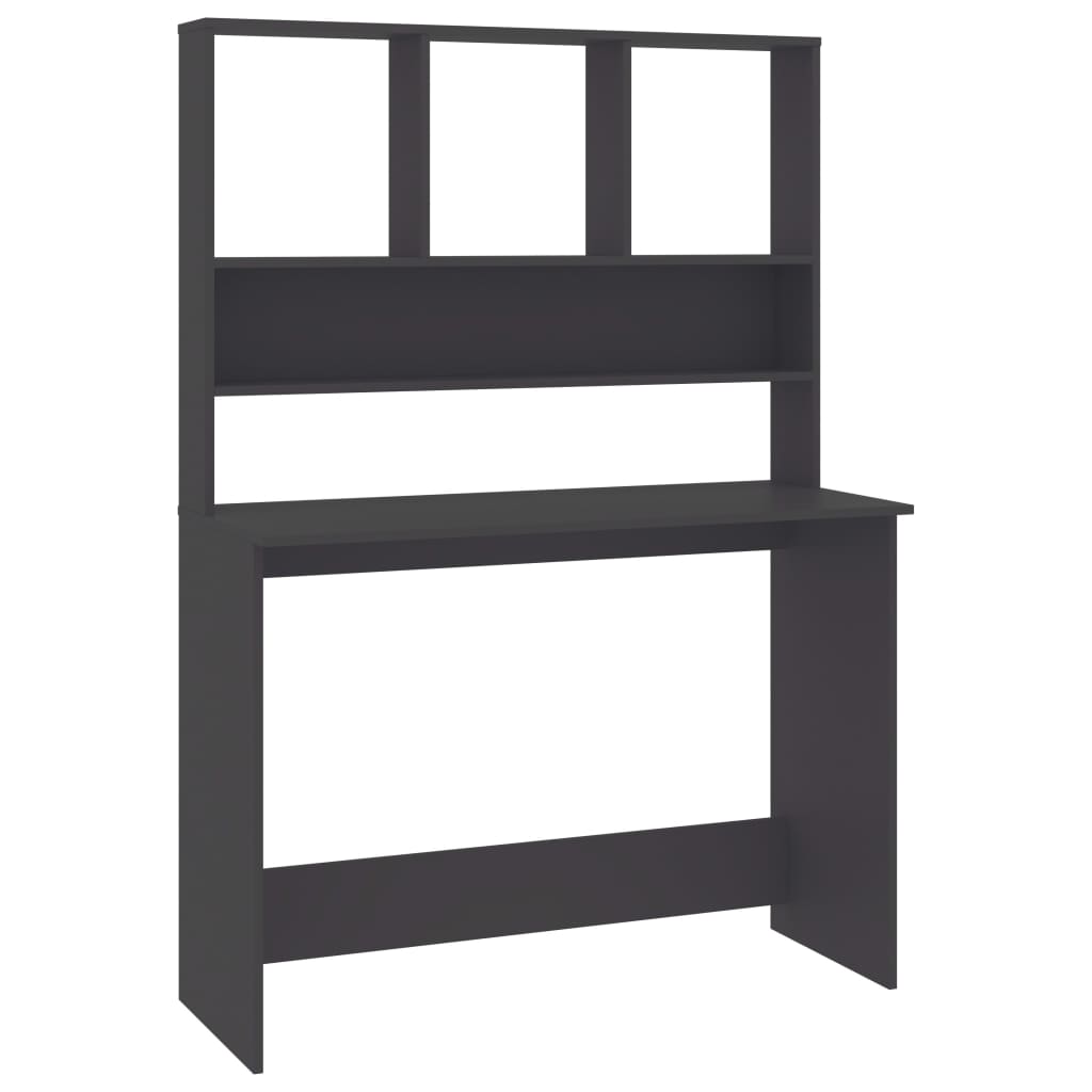 Desk with Shelves Grey 110 x 45 x 157 cm Particleboard