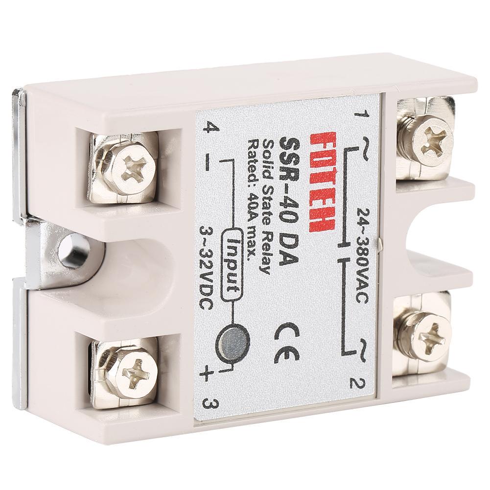 Single Phase -Ac State Relay Ssr-40Da 40A Input 3-32V Output 24-380V Ac