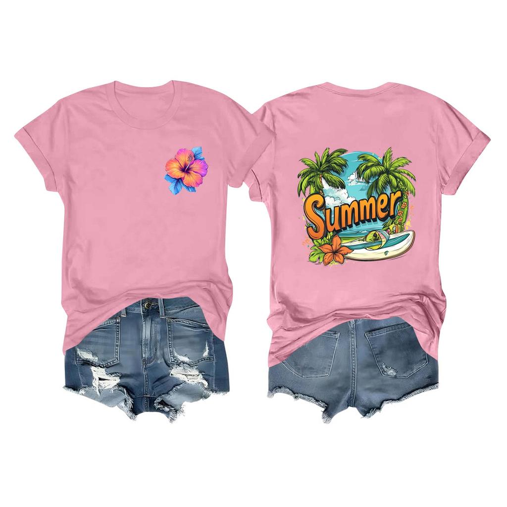 Футболки с короткими рукавами для женщин, модные топы, легкие и мягкие повседневные летние наряды, одежда