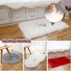 Imitation Wool Pad Long Hair Bedside Mat Plush Soft Sheepskin Bedroom Carpet Sofa Cushion White Rugs Bed Living Room