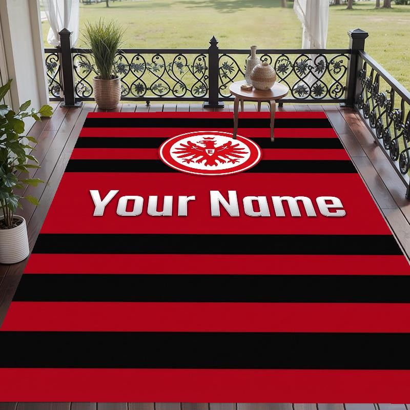 Custom Name Eintracht Frankfurt Crystal Velvet Floor Rug Personalized Text Soft Carpet Home Decor