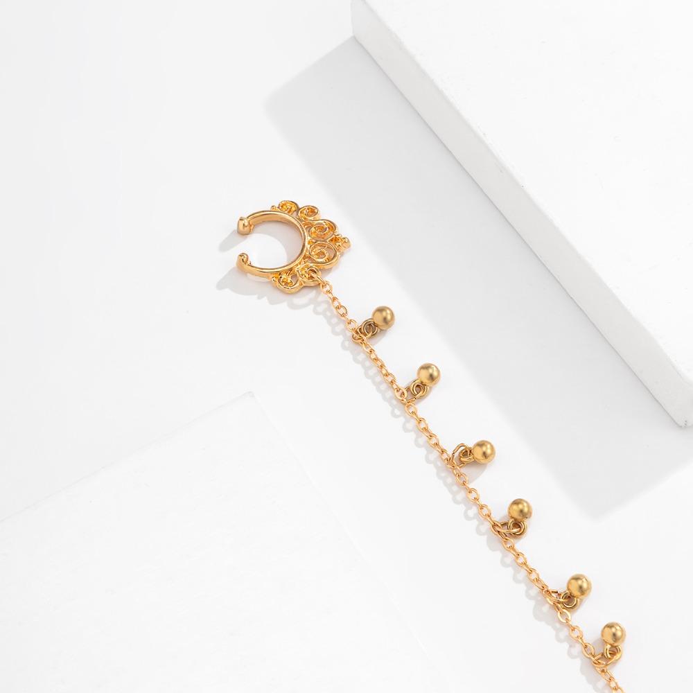 Темперамент с имитацией жемчуга и бабочкой, цепочка с кисточками, модные серьги, новый зажим для носа