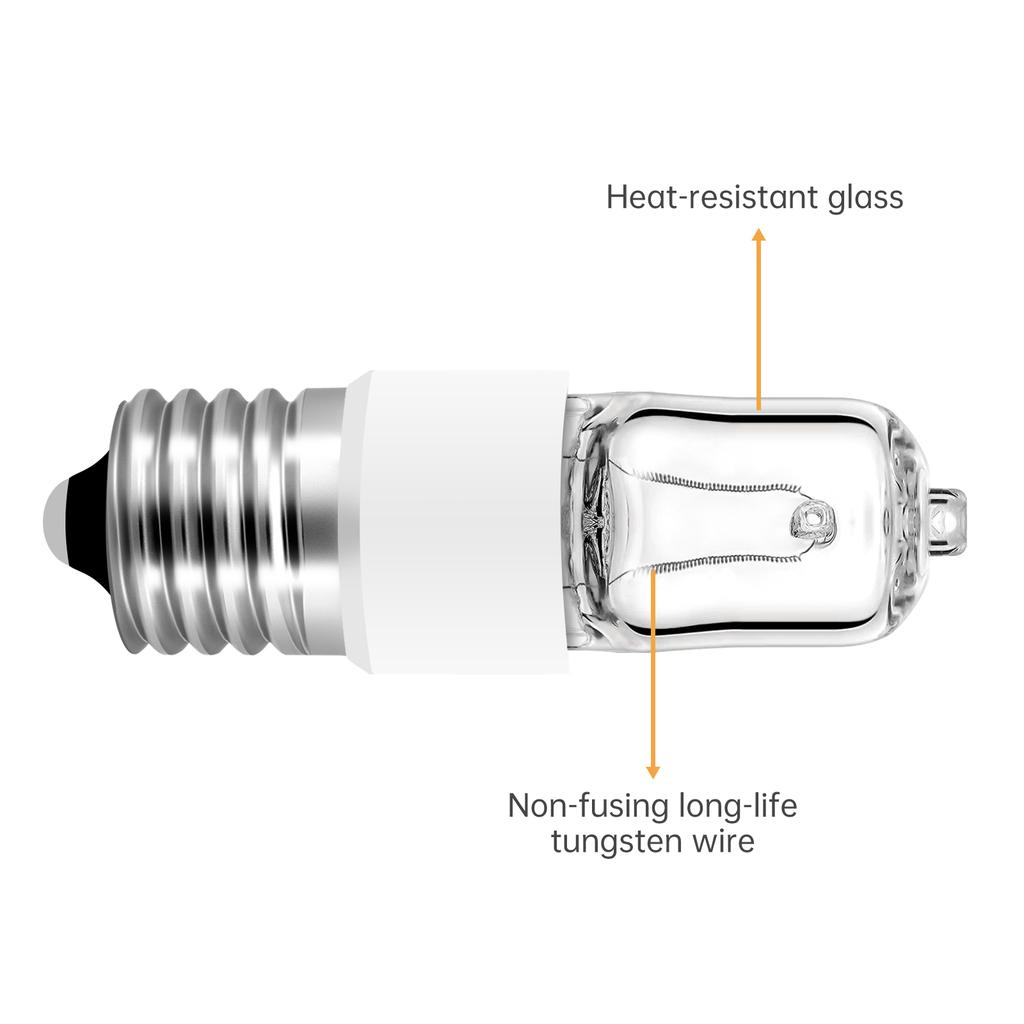 E14 230V High Temperature Resistant Dryer Microwave Bulb, Warm White Light Oven Lamp
