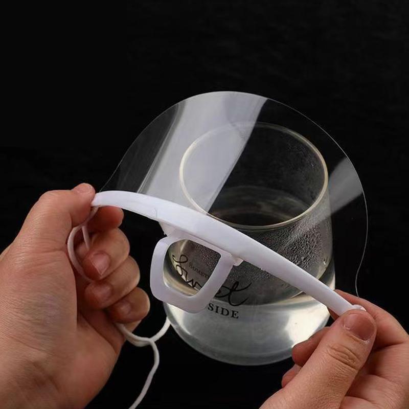 20 шт. Прозрачная пластиковая маска для кейтеринга Отель Красота Шеф-повар Официант Защитная маска Многоразовая Видимая Брызгозащитная маска