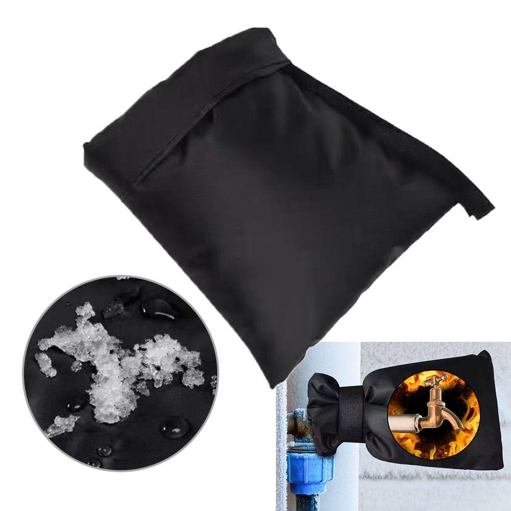 Black Faucet Cover 210D Oxford Faucet Freeze Protection New Faucet Insulation Cover  Garden