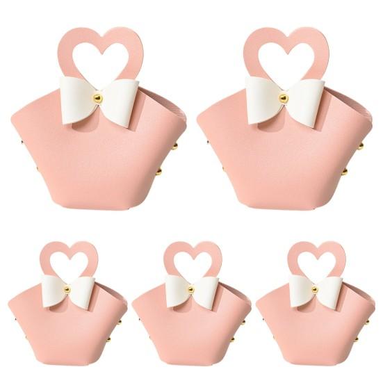 5 шт. подарочный пакет, удобная красочная мини-сумочка из искусственной кожи, сумки для конфет для вечеринок, свадебных украшений