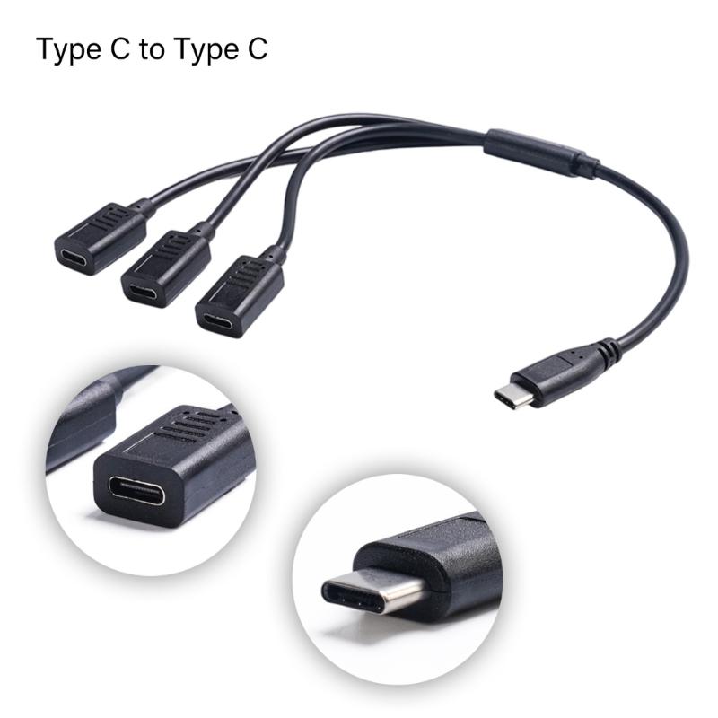 Разветвитель USB Type-C (папа) на 3 порта Type-C (мама) для быстрой зарядки 5V3A и передачи данных, одновременная поддержка телефонов и ноутбуков