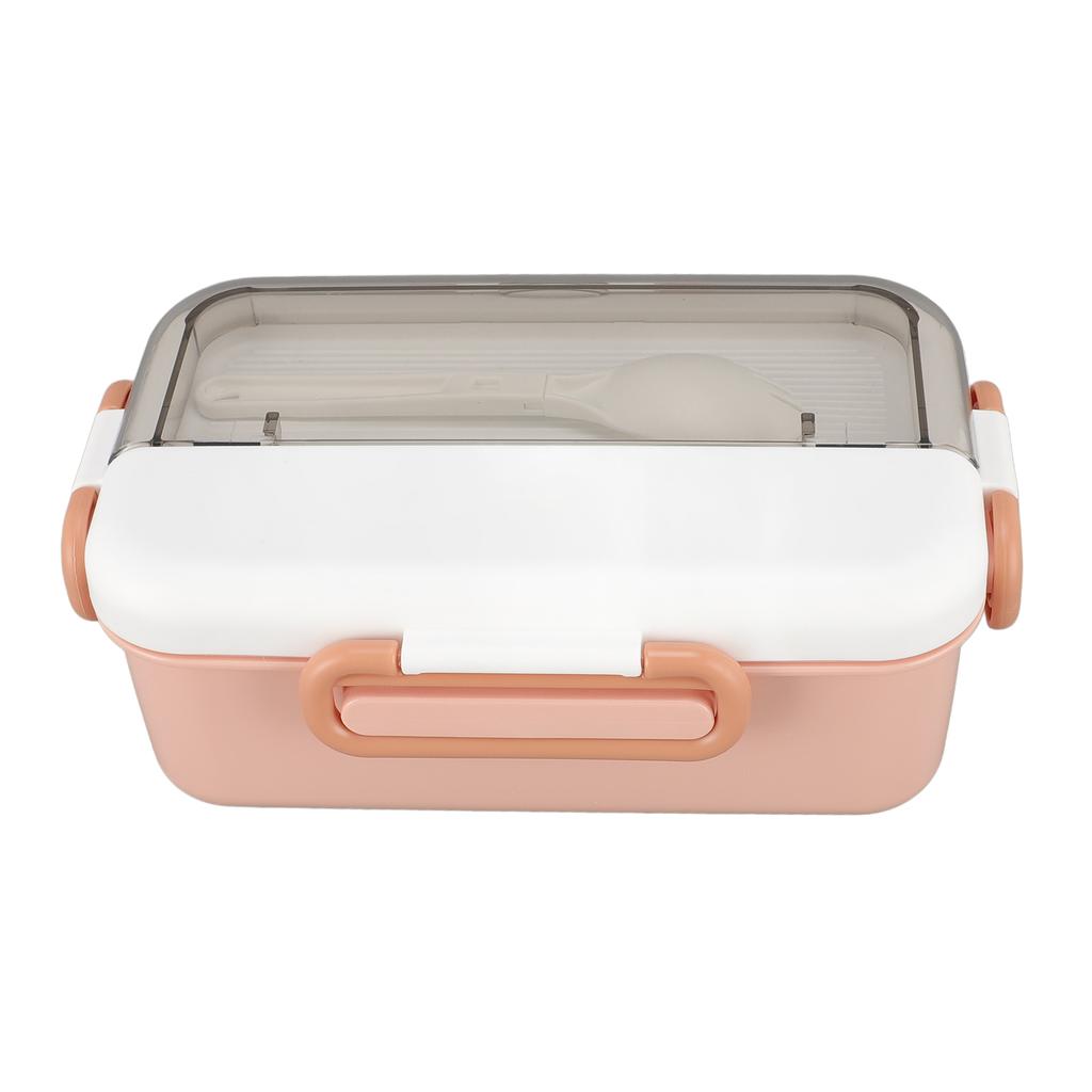 Ланч-бокс 900 мл Розовый 2 отделения Герметичный контейнер для ланча из нержавеющей стали со спорком