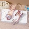 Girls Flat Sandals 2026 Fairy Style Rhinestone One-Buckle Princess Shoes Daily Outdoor Casual