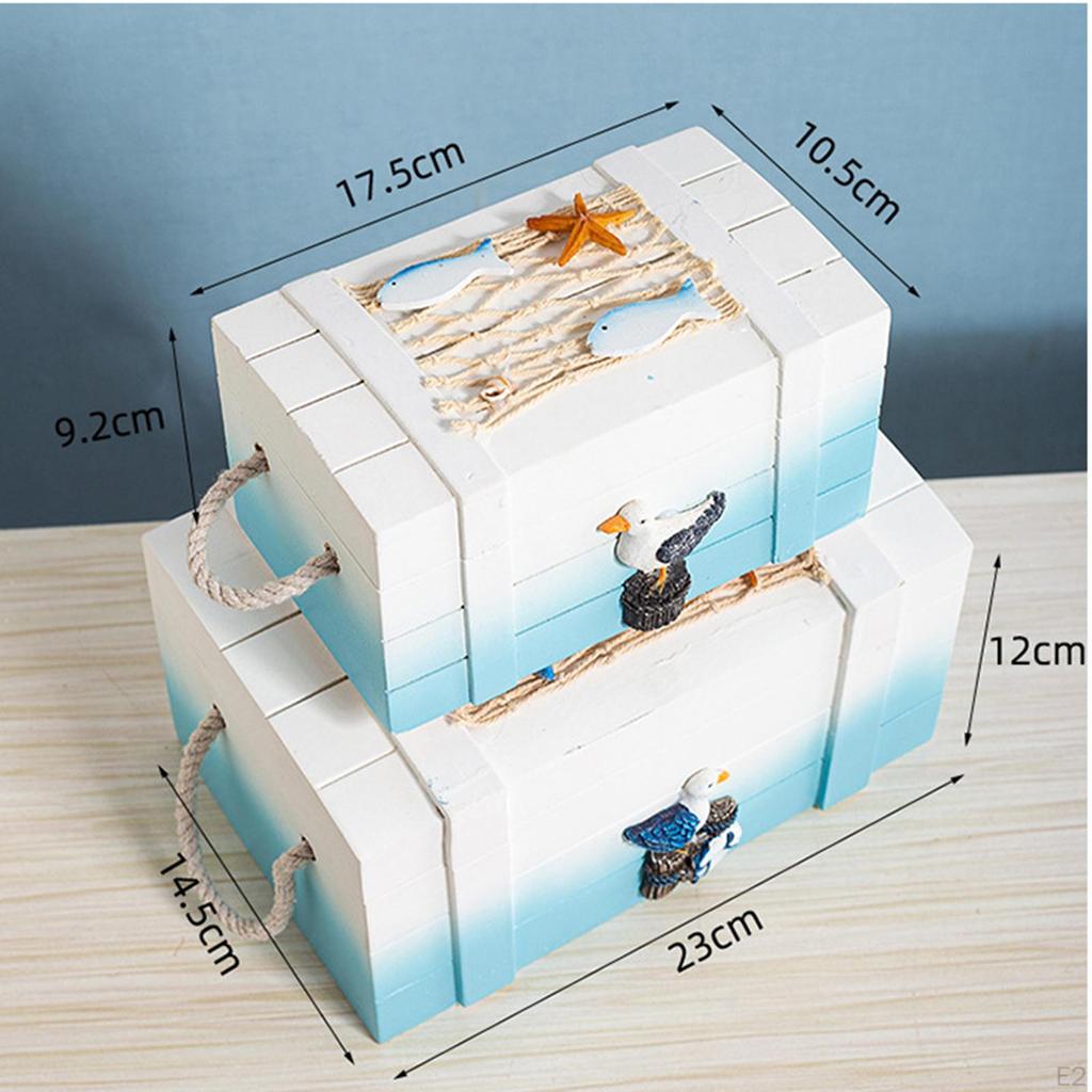 2 шт. средиземноморский деревянный ящик для хранения всякой всячины органайзер для украшения рабочего стола фотографии