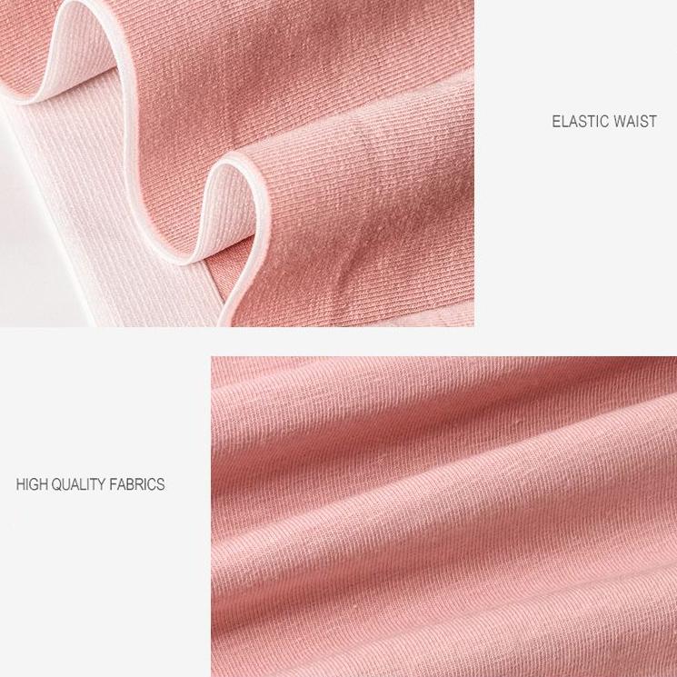 WTEMPO 4Pcs/Set Girl's Mid Waist Breathable Seamless Cotton Underpants Women's All-match Solid Color Large Size Causal Soft Briefs