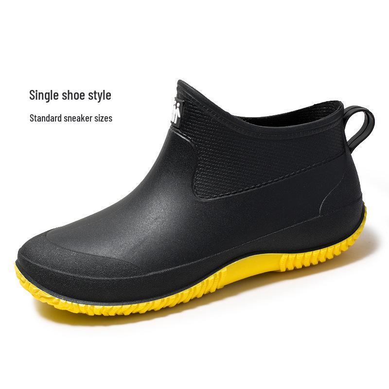 Short Tube Unisex Rain Boots: Lightweight, Waterproof, Low-top Rubber Shoes for Outdoor Use