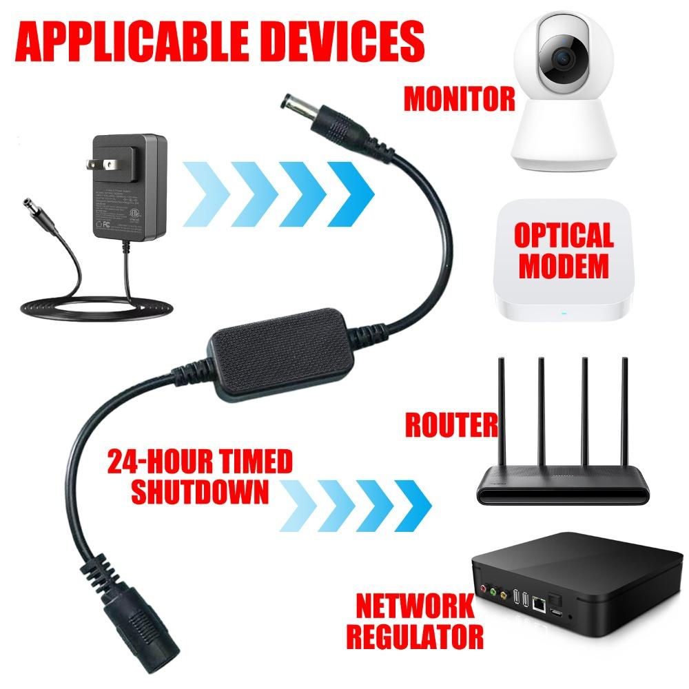 1-2 шт. Кабель для перезагрузки роутера Устройство для перезагрузки WiFi Автоматический перезапуск WiFi Таймер 24 часа Сброс питания Контроллер Кабель для перезагрузки оптического модема