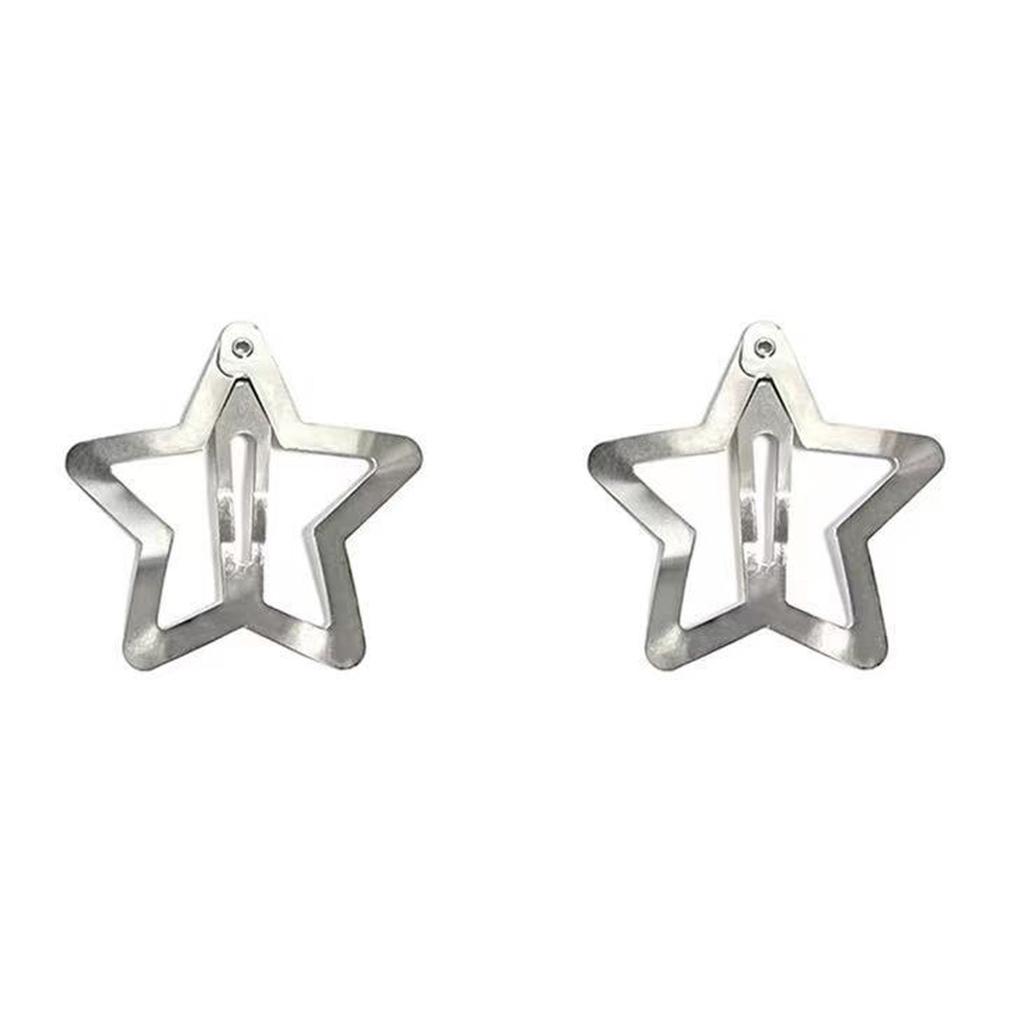 2 шт., заколки для волос для девочек, милые заколки со звездами, женские защелки, металлический головной убор, ювелирные изделия, аксессуары для волос