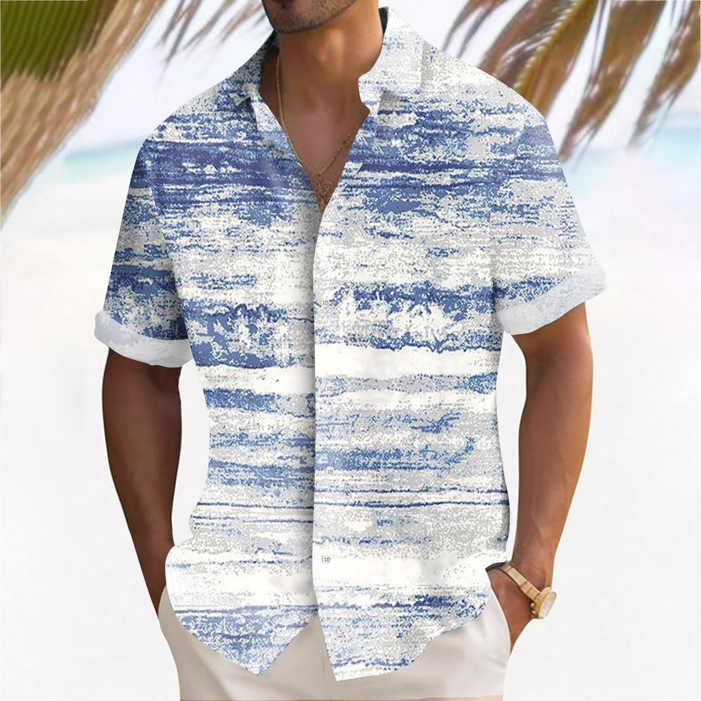 Гавайская рубашка для мужчин, мужские винтажные рубашки для боулинга на пуговицах, летняя пляжная рубашка с коротким рукавом