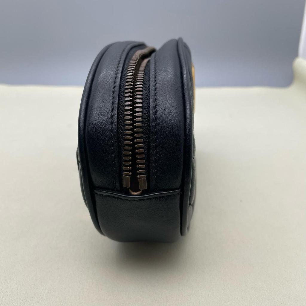 [Pre-Owned] Gucci Quilted Leather GG Marmont Matelassé Belt Bag 38/95 'Black' - Very Good #RBN239