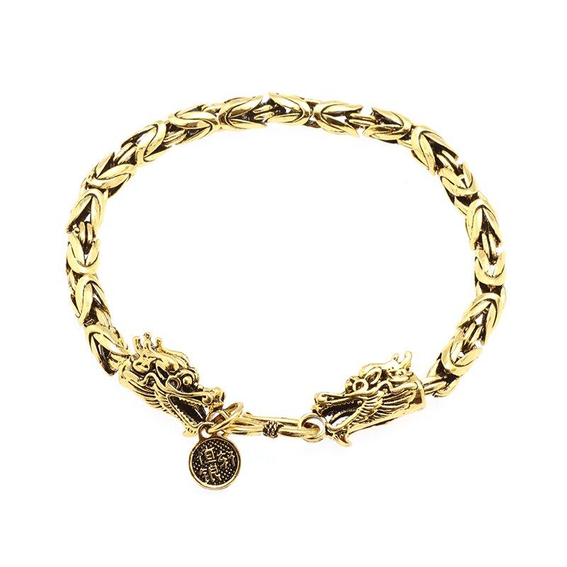 Этнический Панк Серебристый Металлический Браслет Дракон Мужской Браслет Мотоцикл Рок-Райдер Украшение Подарок