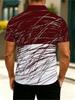 Men'S Outdoor Polo Shirt, Mixed Color, Multi-Spec, Polyester, 2D Printed (Non-Textured), Independence Day Style, Abstract Diagonal Pattern